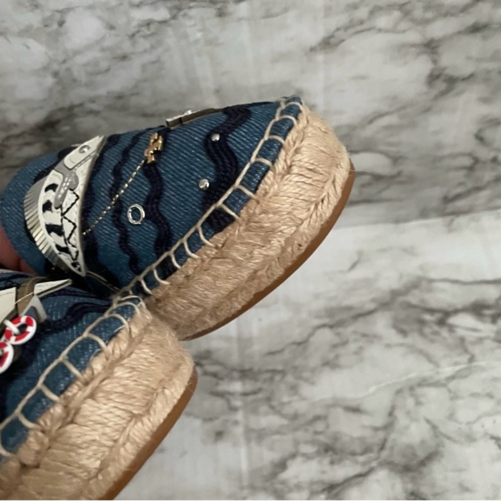 TORY BURCH Seaside Denim Espadrille Loafers